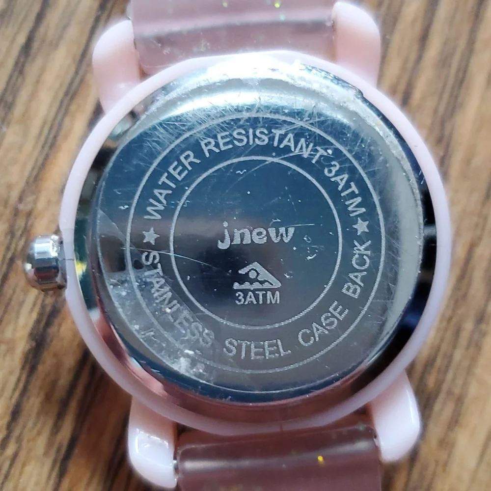 Jnew Girls White &‎ Pink Flower Jelly Watch
